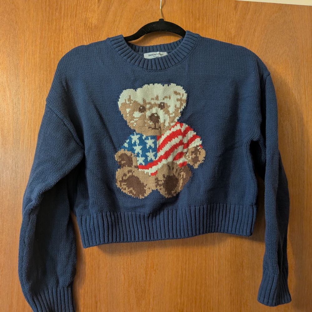 Grayson Threads Blue Teddy Bear Sweater